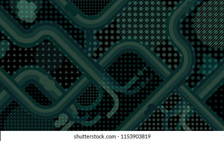 Disco style background. Memphis pattern.