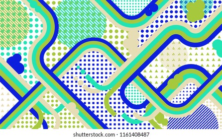 Disco style background. Memphis pattern.