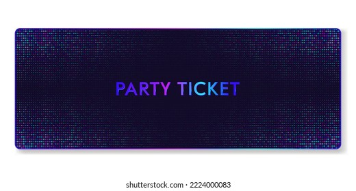 Disco style event ticket template. For a party, concert, festival or any dynamic event. Can be used for printing.