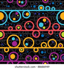 Disco style seamless pattern, vector background.