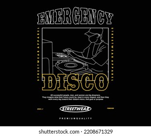 Disco t shirt design, vector graphic, typographic poster or tshirts street wear and Urban style