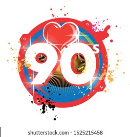 disco time The 90's style. Vector illustration retro background