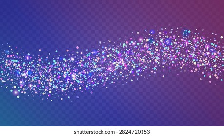 Disco Tinsel. Pink Carnaval Glitter And Blue Carnival Confetti. Abstract Birthday Background. Prom Decoration With Overlay Texture And Burst Bling. Purple Disco Tinsel