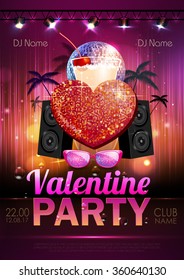 Disco Valentine party poster 