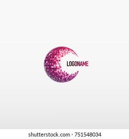 Disco vector ball, colorful sphere design