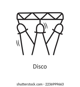 Disco vector outline Icon Design illustration. New Year Symbol on White background EPS 10 File