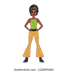 Disco woman cartoon
