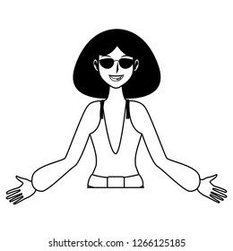 Disco woman cartoon