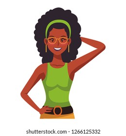 Disco woman cartoon