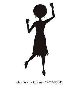 Disco woman silhouette