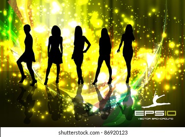Disco women illustration