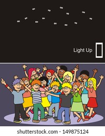 disco,eyes, vector icon, crowd of peoples, creative illustration