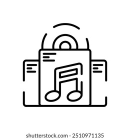 Discography Outline Icon, Vector illustration