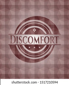 Discomfort Red Badge With Geometric Background. Seamless.