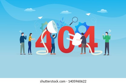 Disconection, Error 404, Website Template, Vector layered, Easy to edit and customize, Illustration concept