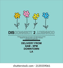 disconnect 2 connect flower simple vintage fashion