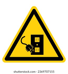 Desconectar antes del símbolo de servicio, Ilustración vectorial, Aislar en la etiqueta de fondo blanco .EPS10