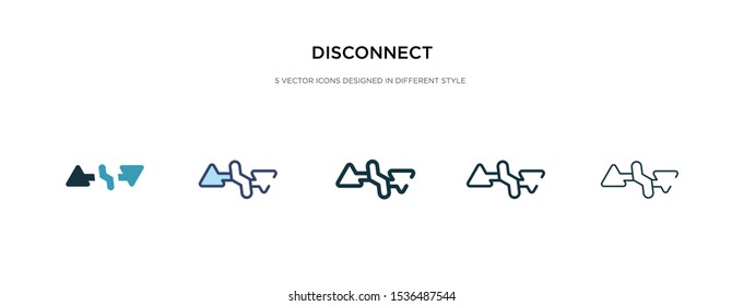 disconnect icon in different style vector illustration. two colored and black disconnect vector icons designed in filled, outline, line and stroke style can be used for web, mobile, ui