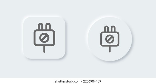 Disconnect line icon in neomorphic design style. Connection signs vector illustration.