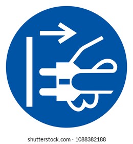 Disconnect Mains Plug From Electrical Outlet Symbol, Vector Illustration, Isolate White Background Icon. EPS10
