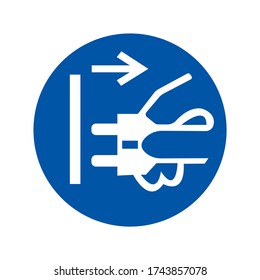 Disconnect Mains Plug From Electrical Outlet Symbol, Vector Illustration, Isolate White Background Icon. EPS10