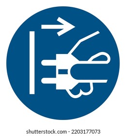 Desconecte el enchufe de las tuberías de alimentación de la toma eléctrica
Para indicar que el enchufe de la red debe desconectarse de la toma eléctrica a efectos del mantenimiento del equipo eléctrico.
