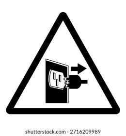 Disconnect Mains Plug From Electrical Outlet Symbol Sign,Vector Illustration, Isolated On White Background Label. EPS10