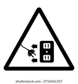 Desconecte o plugue da tomada elétrica do sinal de símbolo, ilustração de vetor, isolado no fundo branco Label.EPS10