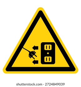 Desconecte o plugue da tomada elétrica do sinal de símbolo, ilustração de vetor, isolado no fundo branco Label.EPS10