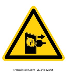 Desconecte O Plugue Da Tomada Elétrica Do Símbolo Sign, Ilustração De Vetor, Isolado No Rótulo Branco De Fundo. EPS10