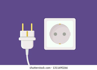 Disconnect Plug, 404 Error, page not found. Vector illustration flat design.
