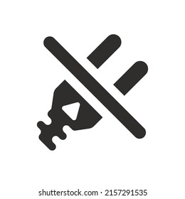 Trennen Sie das Plug-Symbol auf weißem Hintergrund