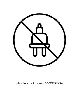 disconnect plug line art vector icon - ui icon vector