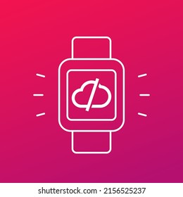 disconnect from server or cloud vector icon with smart watch