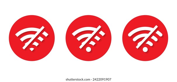 Desconectar el vector de iconos wifi con sombra. Símbolo de signo de red inalámbrica perdida