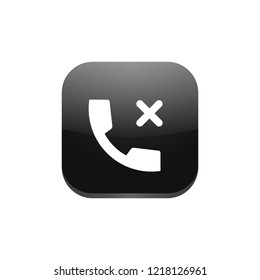 Disconnected Call App Icon Button Stock Vector (Royalty Free ...