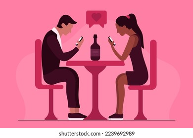 Disconnected Date On Phones Vectorart Illustration