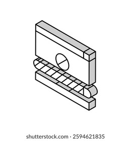 disconnected download isometric icon vector. disconnected download sign. isolated symbol illustration