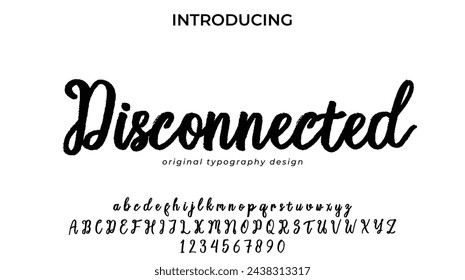 Disconnected Font Stylish brush painted an uppercase vector letters, alphabet, typeface