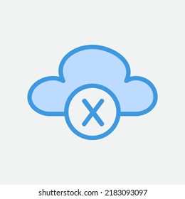 Disconnected icon in blue style about cloud computing, use for website mobile app presentation