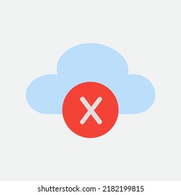 Disconnected icon in flat style about cloud computing, use for website mobile app presentation