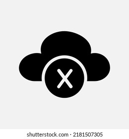 Disconnected icon in solid style about cloud computing, use for website mobile app presentation
