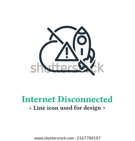 The disconnected network icon isolated on a white background.  symbol No signal, interference, internet for web and mobile apps.
