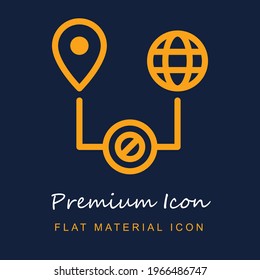 Disconnected premium material ui ux isolated vector icon in navy blue and orange colors