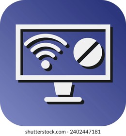 Disconnected Vector Glyph Gradient Background Icon For Personal And Commercial Use.
