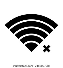 Disconnected Wifi Icon Vector. No Connection Symbol. No Signal Sign.