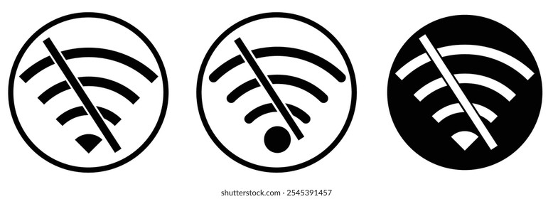 Disconnected wifi vector icon illustration on white background eps 10. no wifi sign vector icon eps 10.