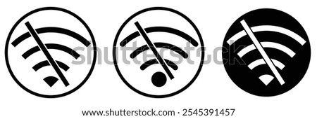 Disconnected wifi vector icon illustration on white background eps 10. no wifi sign vector icon eps 10.