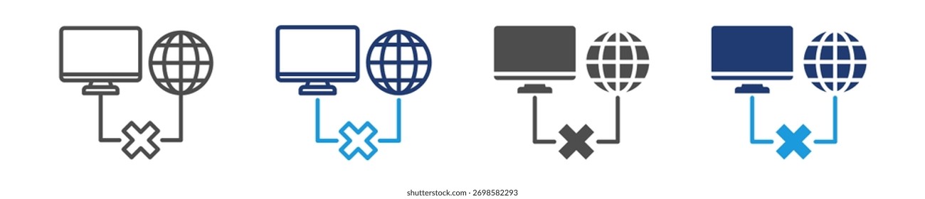 disconnection icon set multiple style
