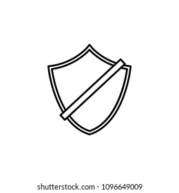 disconnection of the shield icon. Element of cyber security icon for mobile concept and web apps. Thin line disconnection of the shield icon can be used for web and mobile on white background